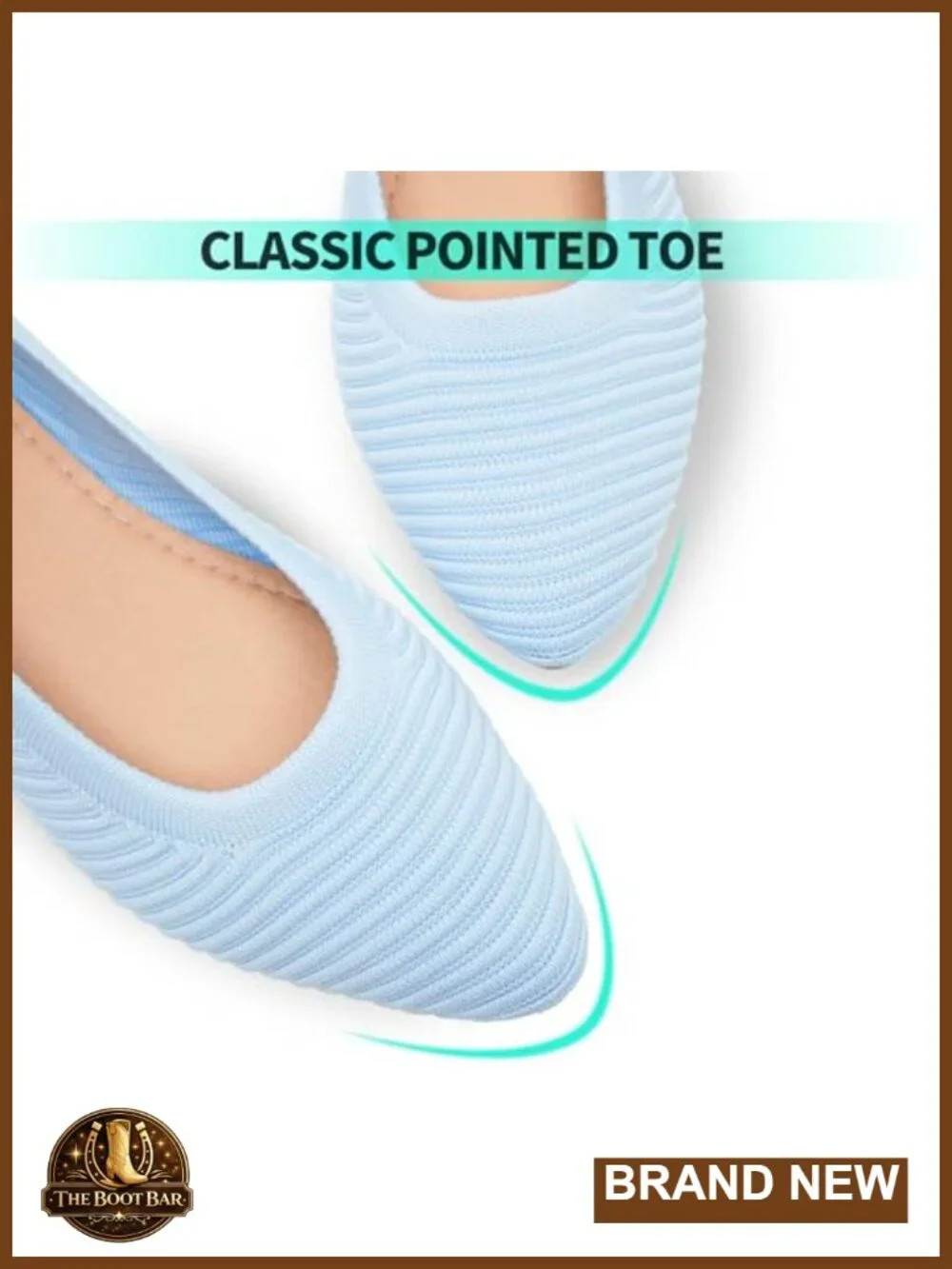 Breathable Knit Ballet Flats Pointed Toe Foldable Slip On Dressy Casual Walking